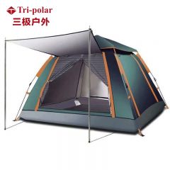 三极户外（Tri-polar） TP2328家庭式3-4人带庭院帐篷220*220*170cm银胶墨绿配橘色