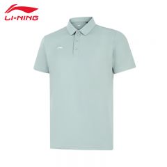 李宁（LI-NING） APLV495-2男士舒适透气短袖POLO衫运动休闲半袖灰翡绿6XL码