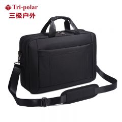 三极户外（Tri-polar） TP2166电脑包商务简约单肩斜挎手提包公文包多隔层差旅包黑色16寸