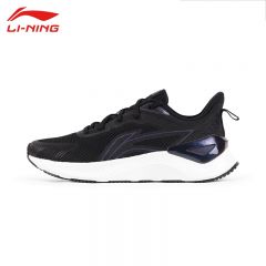 李宁（LI-NING） ARHV022-2女士缓震保护跑鞋越影舒适透气运动鞋休闲鞋黑色/月表灰40码