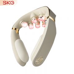 SKG 颈椎按摩器颈部折叠按摩仪肩颈脖子按摩器护颈仪物理捶打热敷G7 2代豪华款-米金色