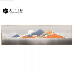 九千谷 卧室装饰画晶瓷镶钻现代轻奢主卧次卧床头背景墙遮挡壁画挂画黑框 50*160cm 7284