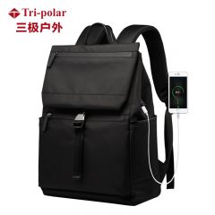三极户外（Tri-polar） TP2086双肩包电脑包旅行休闲包时尚潮流书包男运动旅行包黑色