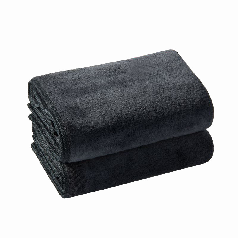 兰诗（LAUTEE） 加厚纤维毛巾定制毛巾吸水巾黑色30*60cm10条装 DA1079