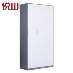 悦山 更衣柜员工柜带锁储物柜铁皮衣柜 三门更衣柜 900*500*1850mm 台