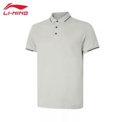 李宁（LI-NING） APLU201-3男士运动时尚舒适透气男款短袖POLP衫灰色5XL码