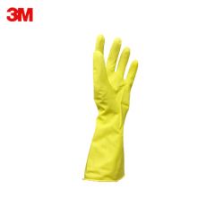 3M 橡胶手套 薄巧型防水防滑 大号 柠檬黄