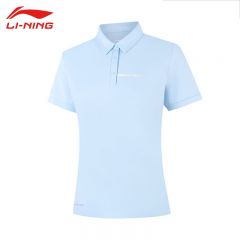 李宁（LI-NING） APLV106-2女士冰感舒适透气短袖亲肤顺滑T恤POLO净空蓝3XL码