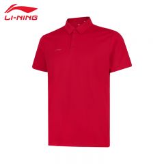 李宁（LI-NING） APLV029-4男士舒适透气短袖POLO衫速干T恤公牛红XL码