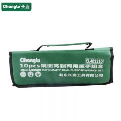 长鹿 镜面高档两用扳手组套(Cr-V) 10PCS（帆布袋） /套