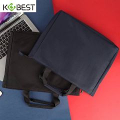 KOBEST康百F6831手提单肩文件包 会议包黑蓝色 B4公文包 定制文件袋LOGO印刷 颜色随机（尺码：370*300*55MM）