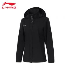 李宁（LI-NING） 防风保暖女款运动风衣AFDUA18-6黑色XS