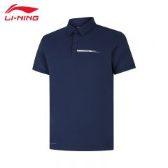 李宁（LI-NING） APLV113-6男士冰感舒适透气短袖亲肤吸湿排汗T恤POLO深航舰蓝6XL码