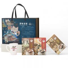 野鼬咖啡 猫屎咖啡连锁&佑晨光  漫步情怀礼盒 挂耳咖啡手冲滤挂黑咖啡粉精品送礼套装  10g*7包*3盒+马克杯