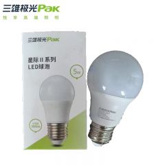 三雄极光 球泡 5W白光PAK543045 LED灯泡高亮球泡球形灯厂房车间商超食堂