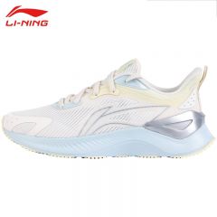 李宁（LI-NING） ARHV022-5女士缓震保护跑鞋越影舒适透气运动鞋休闲鞋乳白色40码