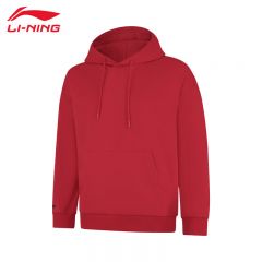 李宁（LI-NING） 柔软舒适保暖中性款套头连帽卫衣AWDUD09-8公牛红XS