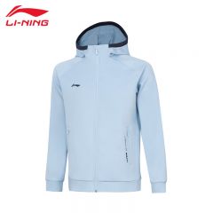 李宁（LI-NING） 柔软舒适保暖男款开衫连帽卫衣AWDT993-3净空蓝S码