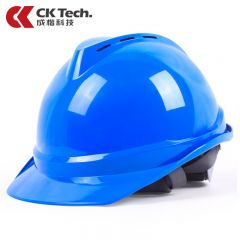 成楷科技（CK-Tech） 新国标安全帽 工地建筑施工ABS防砸抗冲击透气 V字型可印字 CKT-V1 蓝色 1顶