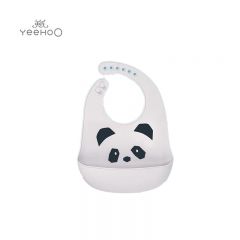 英氏（YEEHOO） C12D硅胶围兜白色熊猫