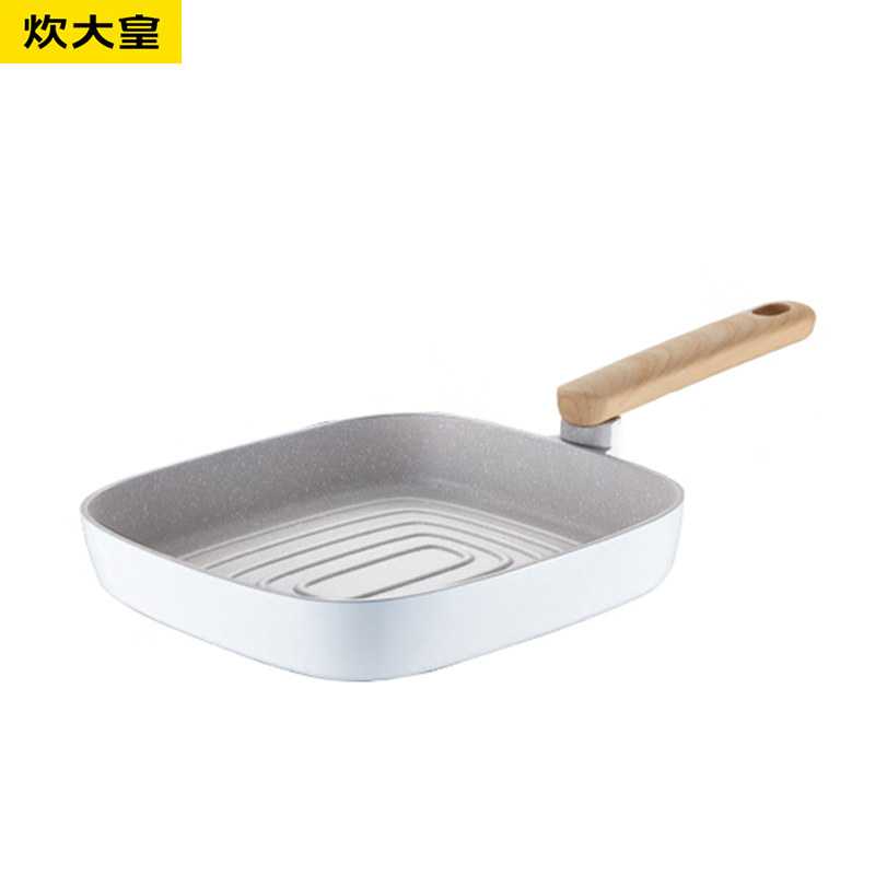 炊大皇（COOKER KING） 奶糖24cm平底锅不粘锅条棱纹牛排扒盘煎锅电磁炉通用NT24SP