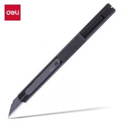 得力（deli） 小号30°薄款黑刃金属外壳办公家用美工刀/裁纸刀 办公用品 TD201