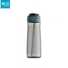 茶花（CHAHUA）便携吸管蓝色随行杯720ml050022硅胶奶嘴一键开盖
