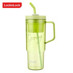 乐扣乐扣（LOCK&LOCK） HAP798YGRNFU冰霸吸管杯绿色1.2L塑料杯带把手吸管便携水杯