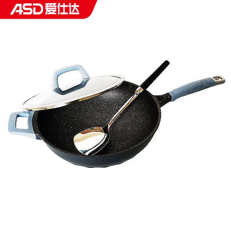 爱仕达（ASD） 无油烟炒锅 CL32F1Q-GY星空灰（口）