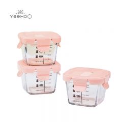 英氏（YEEHOO） FS05APP盖玻璃辅食盒桃粉140ml