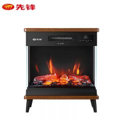 先锋（SINGFUN） 壁炉取暖器家用石墨烯暖风机电暖器仿真火焰电暖气节能电热风机语音智能遥控定时多功能欧式电火炉 【木纹+黑色】DBL-GY1R