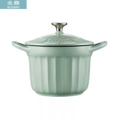 北鼎（Buydeem）  焖煮锅小圆锅CP5162浅杉绿珐琅锅焖煮小圆锅家用汤锅双耳铸铁锅
