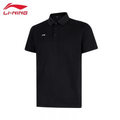 李宁（LI-NING） APLV495-4男士舒适透气短袖POLO衫运动休闲半袖黑色6XL码