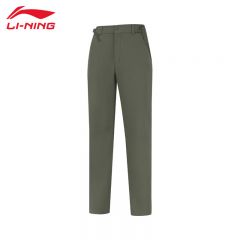 李宁（LI-NING） 舒适保暖女款运动长裤AYKU784-3军帆绿XS
