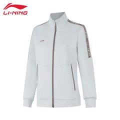 李宁（LI-NING） 柔软舒适保暖女款开衫无帽卫衣AWDUA80-6水滴灰S