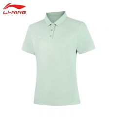 李宁（LI-NING） APLV496-2女士舒适透气短袖POLO衫亲肤透气上衣羊脂绿3XL码