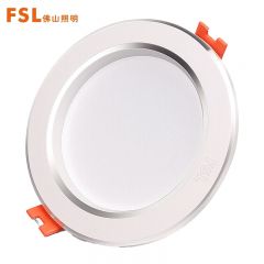佛山照明（FSL）LED筒灯黄光 3寸6W 白玉银边/个