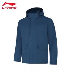 李宁（LI-NING） 防风保暖男款运动风衣AFDUA07-3海魂蓝S