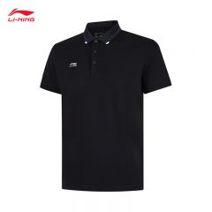 李宁（LI-NING） APLV063-2男士舒适透气短袖POLO亲肤上衣黑色5XL码