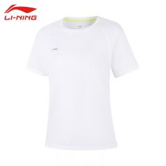 李宁（LI-NING） ATSV436-6女士舒适透气短袖亲肤吸汗上衣标准白XL码