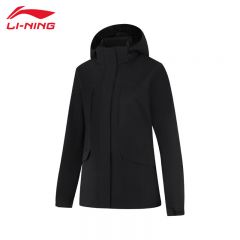 李宁（LI-NING） 防风保暖女款运动风衣AFDUA20-4黑色XS