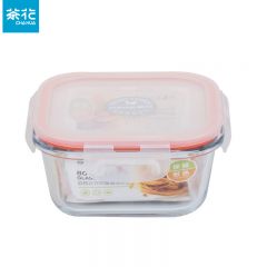 茶花（CHAHUA）微波炉专用可加热正方形小号便当盒500ml 颜色随机 001003
