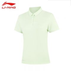 李宁（LI-NING） APLV106-4女士冰感舒适透气短袖亲肤顺滑T恤POLO柔水绿3XL码
