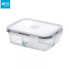茶花（CHAHUA）  晶格玻璃饭盒1000ml紫色 31006可微波炉加热保鲜保温便当