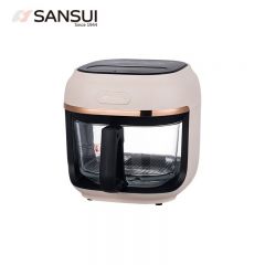山水（SANSUI） SKZ-A27D空气炸锅家用大容量烤箱无油烟全自动智能触屏可拆卸炸篮 4L透明可视【杏黄色】