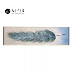 九千谷 卧室装饰画晶瓷镶钻现代轻奢主卧次卧床头背景墙遮挡壁画挂画 50*160cm黑框 7789