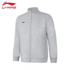 李宁（LI-NING） 柔软舒适保暖男款开衫无帽卫衣AWDUA75-2花灰M码