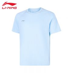 李宁（LI-NING） ATSV437-2男士舒适透气短袖亲肤吸汗上衣净空蓝2XL码
