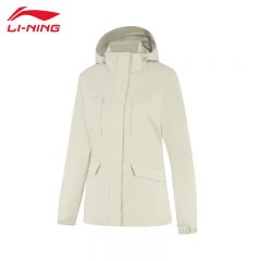 李宁（LI-NING） 防风保暖女款运动风衣 AFDUA20-6瓷秘色S
