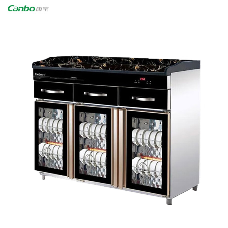 康宝（Canbo） 多功能茶水柜商用横向茶水消毒柜食堂消毒碗柜调料台茶杯茶杯消毒玻璃桌面 XDZ350-CS3【350升】三门款 国标一星级消毒